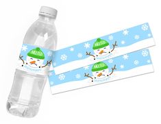 a water bottle wrapper with a snowman on it