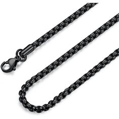 Item Display: Length18 Inches Item Width: 4 Millimeters Material: Stainless Steel Metal Type: Stainless Steel Clasp Type: Lobster Chain Type: Rolo *Long Time Color-Retaining And Maintenance Free---Black Chain For Men With Excellent Plating Craftsmanship And Handwork Can Keep Its Glossy Color Long Time; No Need To Take It Off When Bathing, Sleeping Or Doing Sports *Perfect Gift---A Necklace For Men Women Who Appreciates Simple And Elegant Black Jewelry; Perfect Gift Idea For Unisex, Boys, Girls, Black Stainless Steel Chain Necklace With Adjustable Chain, Black Metal Necklaces With Lobster Clasp, Black Link Chain Jewelry, Black Chain Link Necklace, Black Metal Necklaces, Elegant Black Stainless Steel Chain Necklace, Black Box Chain Link Necklace, Black Chain Link Jewelry With Lobster Clasp, Black Link Stainless Steel Necklaces