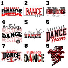 some type of dance stickers on a white background