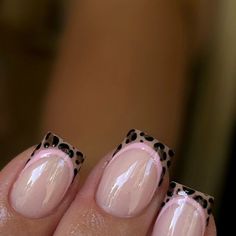 Leopard Print French Tips Square, Biab Nails Leopard, Leopard Print Nail Design, Leopard Print Biab Nails, Cheetah Gel Nail Designs, Nails To School, Short Square Cheetah Nails, Pink Leaped Print Nails, Leopard Nail Tips