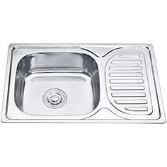 stainless steel kitchen sink with drain and strainer