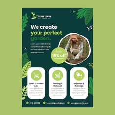 Free Vector | Hand drawn gardening design template Gardening Flyer Design, Gardening Poster Design, Gardening Poster, Garden Tools Design, Brochure Design Creative, Free Psd Flyer Templates, Roll Up Design