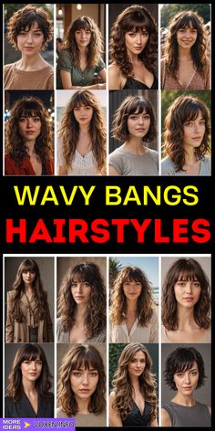 Hair Cuts With Bangs, Bangs Wavy Hair, Wavy Bangs