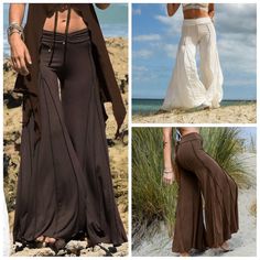 Stretch Wide Leg Pants For Festival, Fitted Wide Leg Festival Bottoms, Fitted Wide Leg Bottoms For Festival, Fitted Wide-leg Bottoms For Festival, Black Wide Leg Bottoms For Festival, Wide Leg Black Bottoms For Festival, Hippie Full-length Pants For Fall, Hippie Full Length Pants For Fall, Bohemian Stretch High-waisted Wide Leg Pants