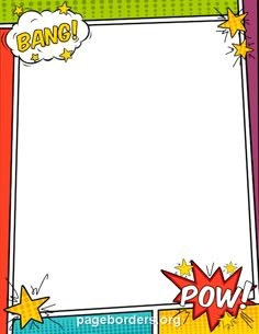 an image of a comic book page with stars and speech bubbles on the bottom corner