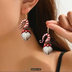 Festive Gnome Acrylic Earrings - Perfect For Christmas & Holiday Parties, Lightweight & Stylish Gift Idea Gnome Earrings, Holiday Party Accessories, Christmas Party Gift, Packing Jewelry, Chic Christmas, Bead Embroidery Jewelry, Christmas Accessories, Holiday Earring, Embroidery Jewelry