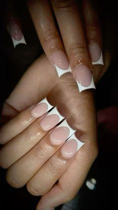 Nails For Typing Jobs, Type Nails, Lip Combos, White French Tip, Baddie Nails, Colored Acrylic Nails, Classy Acrylic Nails