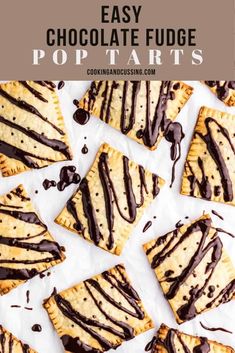 easy chocolate fudge pop tarts with text overlay