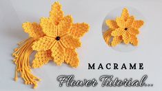 there is a crochet flower that has been made