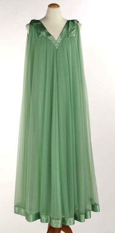 Antique Dress - Item for Sale Eva Gabor, Negligee Dress, Green Lingerie, Green Acres, Retro Lingerie, Sleep Wear