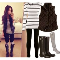 Rainy/Snowy Day outfit! Leggings Boots, Look Legging, Boots Outfit, Passion For Fashion