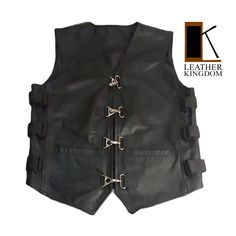 Personalized Black Leather Biker Vest with Buckle Closure For men, Custom Motorbike Club Vest, Outdoor leather vest,  Men Hunting Club Vest, Cowboys Vest, Genuine Leather Vest, Quilted Leather Vest, Outdoor Leather Vest, Black  Leather Cosplay Vest Key Features:  > Handmade from durable cowhide leather for lasting quality > Stylish black vest with Buckle closure for adjustable fit and added style > Personalizable design to add your unique touch > Available in multiple colours to suit your prefer Moto Vest For Biker Events, Fitted Sleeveless Biker Jacket For Biker Events, Fitted Sleeveless Biker Jacket For Events, Fitted Winter Motorcycling Vest, Moto Style Black Vest For Biker Events, Black Moto Vest For Biker Events, Fitted Biker Vest For Biker Events, Black Fitted Motorcycle Vest, Moto Style Sleeveless Vest For Biker Events