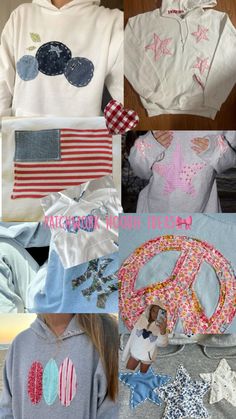 the collage shows many different types of clothing, including hoodies and sweatshirts