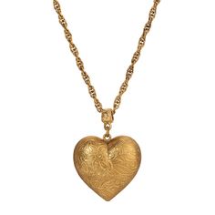 Gold Etched Floral Heart Pendant Necklace 16 + 3 Extension Heart Pendant Necklace Gold, Chic Fashionista, 1928 Jewelry, Vintage Inspired Jewelry, Cameo Jewelry, Buy Earrings, Pendant Necklace Gold, Heart Pendant Gold, Key To My Heart