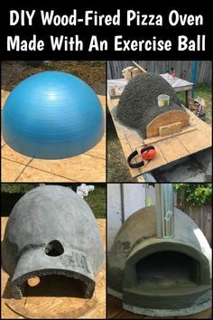 diy wood fired pizza oven made with an exercise ball