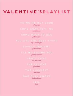 valentine's playlist with pink background