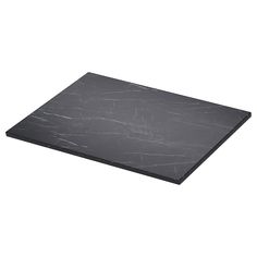 a black marble cutting board on a white background