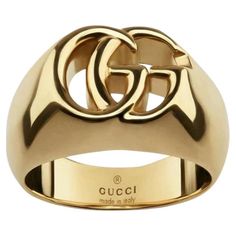 Gucci 18k Gold 'GG' Logo Signature Ring Heavy weight, solid gold running ring, RRP £2,500. Size - 60EU Condition - Very Good/Excellent (may have very fine scratches) Composition - 18k Yellow Gold, weight 13.1 grams Comes With - Box, Dust Bag Ring Aesthetic, Signature Ring, Gucci Rings, Signature Rings, Mario Testino, Aesthetic Movement, Gg Logo, Rough Diamond, Signature Logo