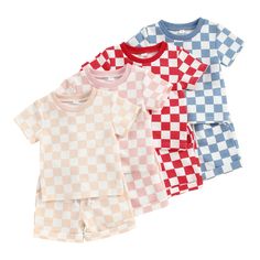 Get ready for a fun (and stylish) summer with our CHECKERS Summer Outfit! Designed for both baby boys and girls, this set includes a short sleeve checkered top and matching shorts. Perfect for keeping your little one cool and comfortable in the warm weather. Playful Matching Set With Short Sleeves, Matching Cotton Sets With Short Sleeves, Family Matching Cotton Sets With Short Sleeves, Casual Short Sleeve Short Set For Playtime, Casual Short Set With Short Sleeves For Playtime, Playful Short Sleeve Short Set For Loungewear, Summer Family Matching Sets With Short Sleeves, Summer Matching Set With Short Sleeves, Summer Short Sleeve Short Set