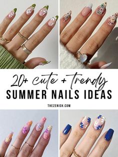 Summer Nail Aesthetic, Daisy Nail Design, Nail Ideas For Summer, Full Garden, Summer Nails Ideas, Nail Envy, Winter Nail Designs, Short Nail Designs