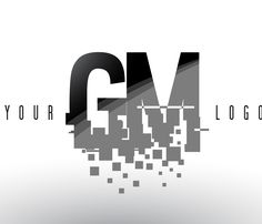 the letter gv is made up of squares and rectangles in black on a white background