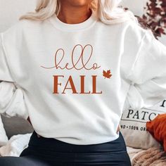 Fall Tshirt Designs, Cute Sweaters For Fall, Wifey Sweatshirt, Bride Sweatshirt, Sweatshirts For Women, Autumn T Shirts, Fall Tee