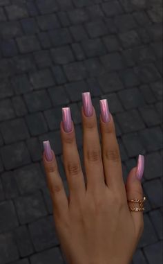 Be Ready To Be Copied, Pink Chrome Nail, Nails Black And White, Pink Chrome Nails, Latest Nail Trends, Pink Chrome, Chrome Nail, Drip Nails, Nails Black