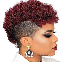 50 Ultra-Cool Shaved Hairstyles for Black Women | Hair Motive Hair Motive Hairstyles For Afro Hair, Curly Mohawk, New Natural Hairstyles, Mohawk Styles, Tapered Hair, Red Curly Hair, Nappy Hair