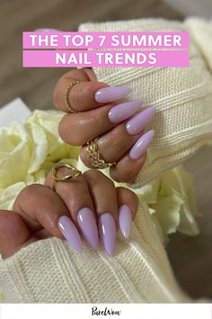 From milky ice nails to baby boomer nails, here are the top 7 summer nail trends of 2024 I’ll be wearing all season long. New Trend Nails 2024 Summer, Hot Nails Trends 2024 Summer, Best Nail Color For Summer 2024, Summer Nail 2024 Trends Blue, Summer Nail 2024 Trends Flower, Ice Nails