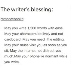 the writer's blessing for someone who is writing on their phone and also using it