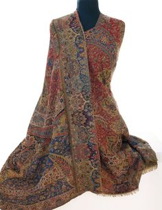 #ad Premium Large Superior Jamavar Shawl Paisley Jamawar from India Pashmina Very Detailed, Womens Accessories Cashmere Winter Scarf, Mens Cashmere Scarf, Plain Scarves, Paisley Shawl, Paisley Scarves, Wool Shawl, Pashmina Shawl, Women Shawl, Pashmina Scarf