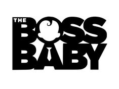 the boss baby logo in black and white