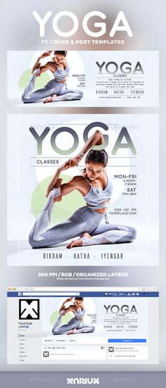 an advertisement for a yoga studio with the words yoga on it