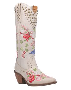 Women's Poppy Western Boots – Skip's Western Outfitters Hand Painted Cowgirl Boots, Cute Cowboy Boots For Women, Country Style Leather Boots For Spring, Bohemian Snip Toe Boots For Spring, Bohemian Snip Toe Spring Boots, Spring Bohemian Snip Toe Boots, Spring Embroidered Boots For Rodeo, Spring Leather Boots With Floral Embroidery, Fancy Cowgirl Boots