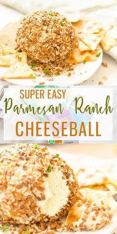 this super easy parmesan ranch cheeseball is the perfect appetizer for any party