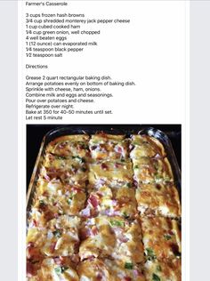 the recipe for this casserole has been posted on facebook