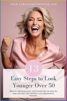 Discover how to look younger at 50 with these top tips! Embrace chic fashion, stylish accessories, vibrant colors, youthful hairstyles, and essential skincare routines. Learn how to incorporate modern trends and timeless classics to maintain a radiant and youthful appearance. Celebrate your fabulous middle age with confidence and style!

#LookYoungerAt50 #FashionOver50 #BeautyTips #YouthfulSecrets #AgelessStyle #SkincareRoutine #HealthyLifestyle #ChicFashion #ModernTrends #TimelessClassics How To Look Younger After 50, How To Look Younger, Youthful Hairstyles, Skincare Routines, How To Apply Blush, Beauty Habits, Ageless Style, Secrets Revealed, Look Older