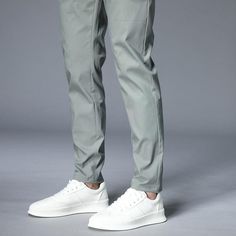 Casual Solid Ankle-length Chinos, Casual Ankle-length Chinos, Solid Color High-waisted Cotton Pants, High-waisted Solid Color Cotton Pants, High-waisted Solid Color Cotton Bottoms, Casual Trousers Dress Pants In Solid Color, Casual Dress Pants Solid Color, Spring Cotton Chinos In Solid Color, Spring Cotton Chinos