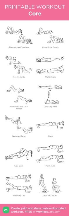 the printable workout poster shows how to do an exercise with your hands and feet