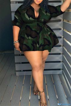 OrcaJump - Womens Plus Size Camouflage Print Belted Turn-Down Collar Long Sleeve Dress Casual Camouflage Dresses For Fall, Casual Camouflage Dress For Fall, Casual Camouflage Fall Dresses, Clothes For Women Plus Size, Fall Clothes For Women, Style Vert, Camouflage Dress, Camouflage Fashion, Camo Dress