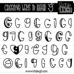 a set of hand drawn letters and numbers on lined paper with the words creative ways to help