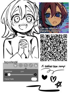 an anime character is shown in the form of a qr code