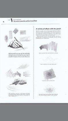 an instruction manual for how to draw the waves in pencil and ink, with instructions on how