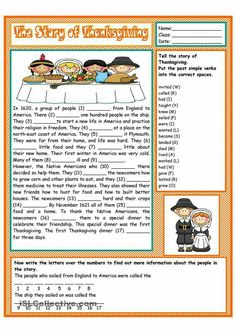 thanksgiving worksheet for students to practice their writing and spelling skills in the classroom