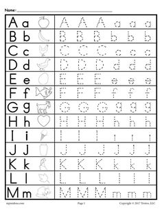 the alphabet worksheet for children to learn how to write and draw letters with numbers