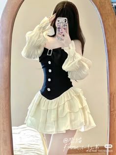 Ryoko Otonashi, Outfit Ideas For Drawing, Black Prom Dress Short, Kpop Dress, Idol Outfit, Japanese Clothing, Outfits Dress, Fashion Designing