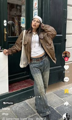 Fits Of The Week, Brown Jacket Outfit, Jacket Outfit Women, Streetwear Fashion Women