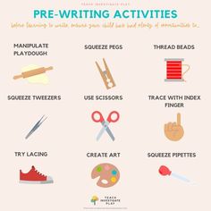 a poster with some different types of items to use for writing and other things that are not