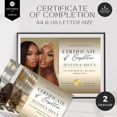 the certificate is shown with two photos and an envelope for each recipient's purchase