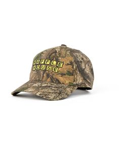 PRICES MAY VARY. Crafted with tan mesh and a soft mesh backing, this cap ensures breathability, making it suitable for warm outdoor adventures. The adjustable snapback allows you to customize the fit, ensuring comfort and a secure feel during all your activities. The brown soft weathered cotton front sets the tone for a hat that effortlessly blends into any outdoor setting. The Realtree Timber Camo Pattern on the visor adds a touch of wilderness, making it an ideal choice for those who appreciat House Embroidery, Camo Hat, Waffle House, Classic Americana, Logo Hat, Camo Hats, Kids Gear, Rugged Style, Outdoor Setting